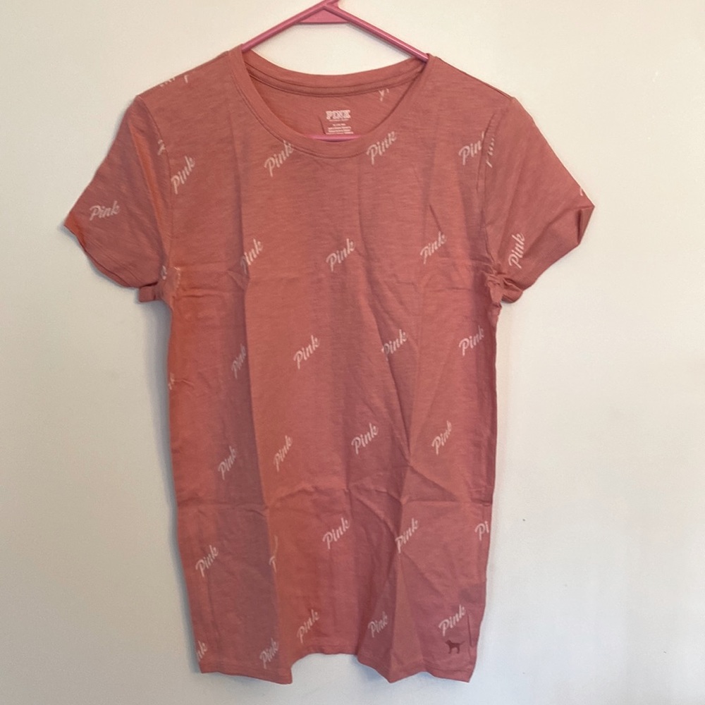 VS Pink 2019 script print cotton crew neck tee T-shirt
